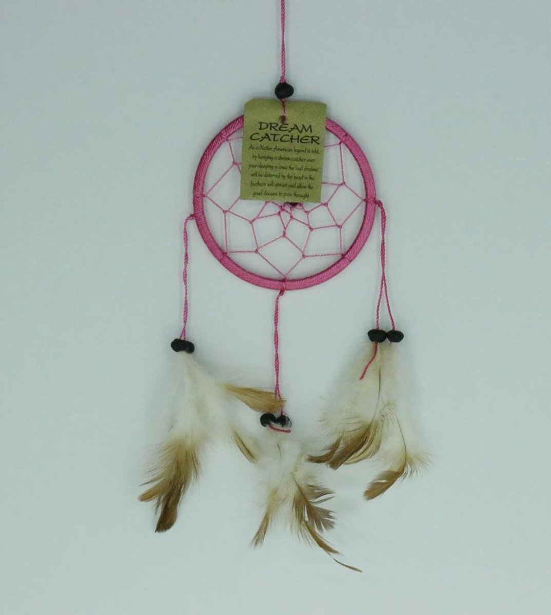 Zus & Zo Dromenvanger / Dreamcatcher Ø9cm zonder kleintjes - donkerroze
