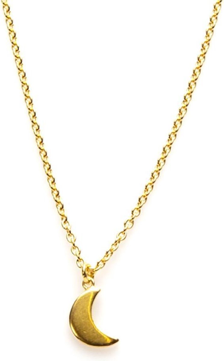 Karma dames ketting met halve maan hanger – goldplated gemaakt van zilver 925 - lengte 45cm
