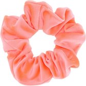 Velvet scrunchie/haarwokkel, neon oranje