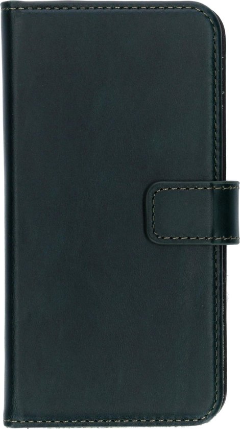 Selencia Hoesje - Geschikt voor Samsung Galaxy S10e - Echt Lederen Bookcase - Groen