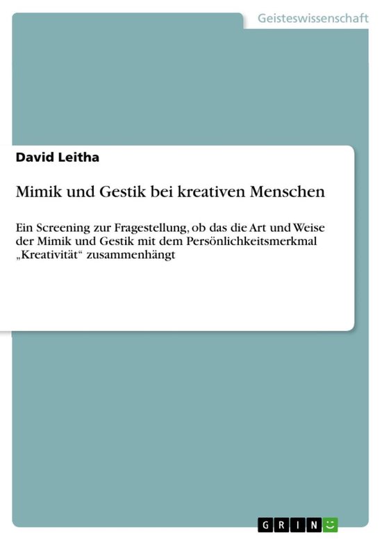 Mimik und Gestik bei kreativen Menschen - cover