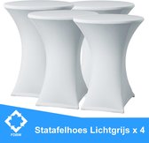 Statafelrok Luxe Licht Grijs x 4 - Statafel Tafelrok - Statafelhoes - Stretch –  ∅80 x 110 cm – geschikt voor Horeca Evenementen | Sta Tafel Hoes | Statafel | Staantafelhoes | Cocktailparty |