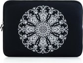 Laptop sleeve tot 15.6-16 inch met mandala print – Zwart/Wit