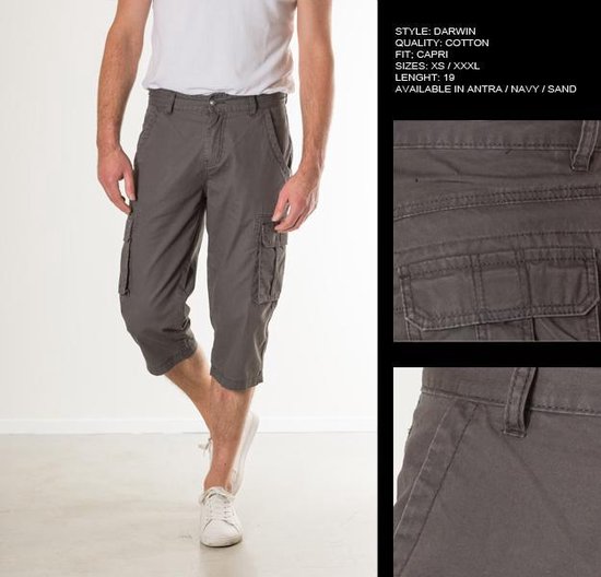 New Star heren capri broek Darwin antraciet - maat 3XL | bol.com