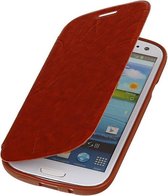 Bestcases Bruin TPU Booktype Motief Hoesje Samsung Galaxy S3