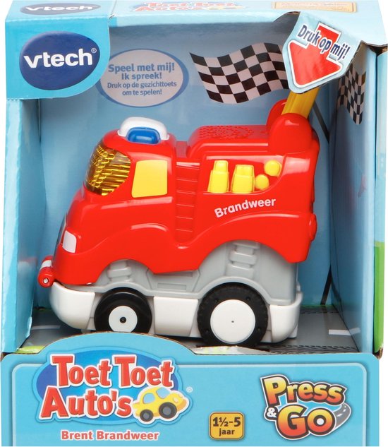 VTech Toet Toet Auto's Press & Go Brent Brandweer - Educatief Babyspeelgoed - 1.5 tot 5 Jaar - VTech