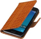 Coque Brown Snake Book Type Cover pour Samsung Galaxy J1 (2016)