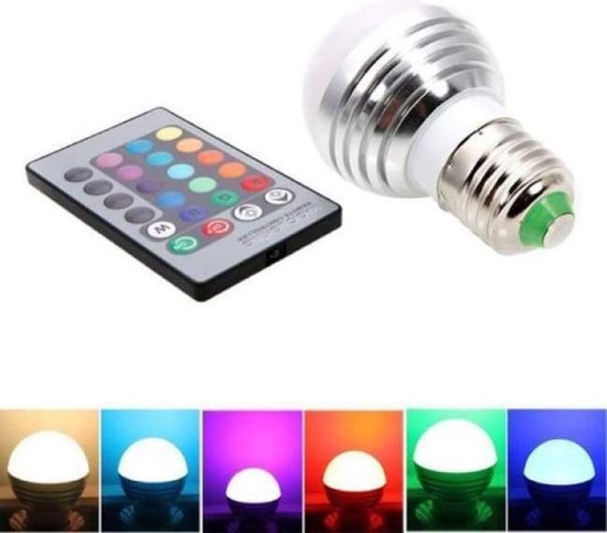 Led Verlichting - RGB Led Lamp - Dimbaar - 16 Kleuren - 5W - E27 - Voor de Sfeer | bol.com