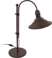 EGLO Vintage Stockbury - Tafellamp - 1 Lichts - Hoogte 555mm. - Antiek Bruin, Beige