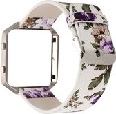 Bloemrijk Hip Eco Leer Armband voor Fitbit Blaze met Behuizing (dominante kleur - Paars)