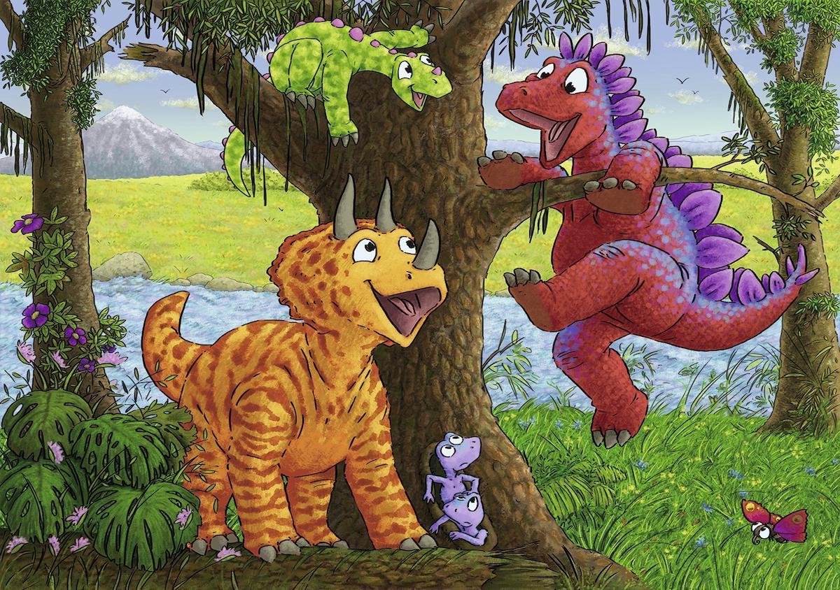 Puzzel 2x24 stukjes Vrolijke Dino AND apos;s — afbeelding 3