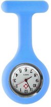 Fako® - Verpleegstershorloge - Zusterhorloge - Verpleegster Horloge - Siliconen RVS Uni - Lichtblauw