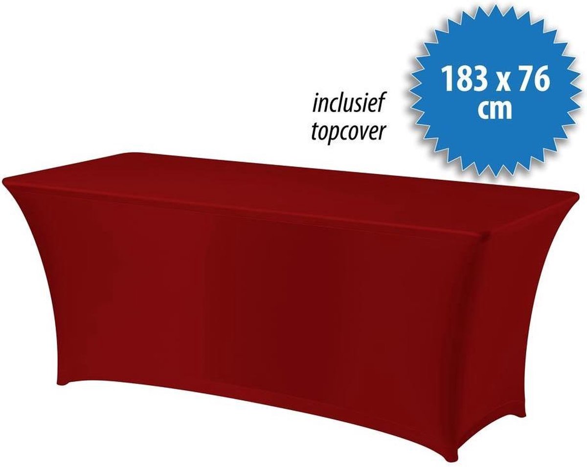 Cover Up Tafelrok Stretch - 183x76cm - Incl. Topcover - Bordeaux
