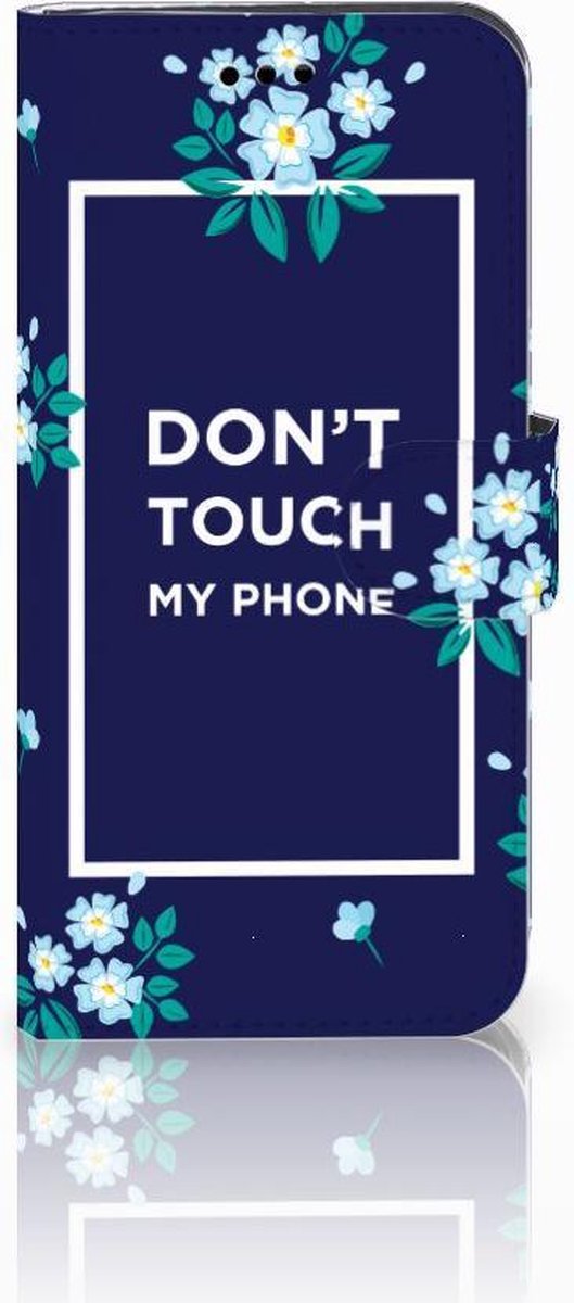 Huawei P10 Lite Portemonnee Hoesje Flowers Blue DTMP