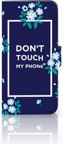 Huawei P10 Lite Bookcase Hoesje Flowers Blue DTMP