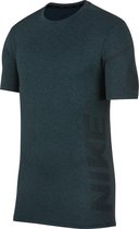 Nike Breathe Training Top Sportshirt Heren - Groen/Zwart - Maat L