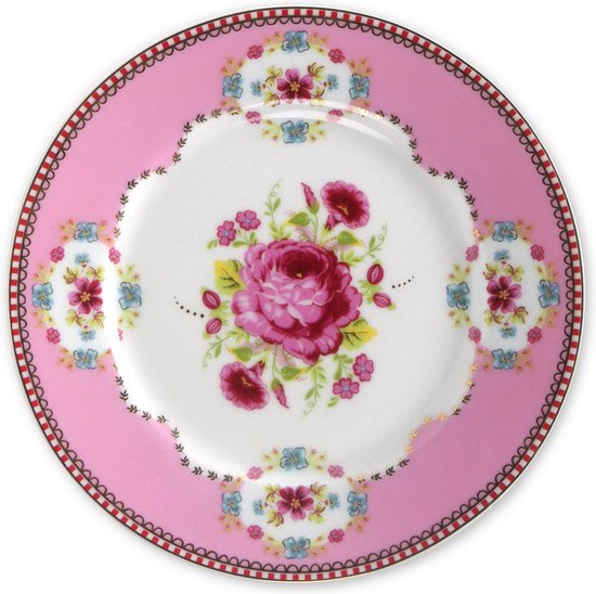 PIP STUDIO ontbijtbord / gebakbord floral roze 17 cm (6 stuks) | bol.com