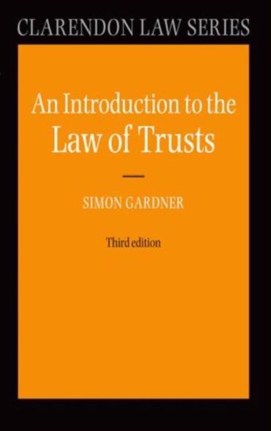 Introduction To The Law Of Trusts - cover