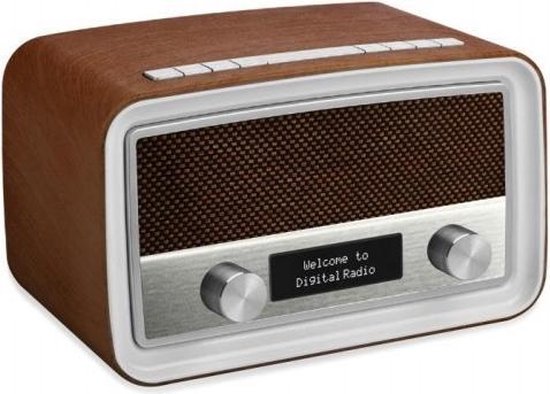 Soundmaster UR190DBR DAB+,  en FM wekker radio bruin