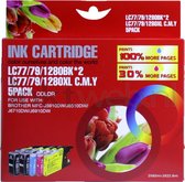 Huismerk - Inktcartridge / LC-1280 12-Pack / Zwart en Kleur - geschikt voor Brother