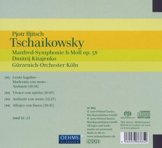 Gürzenich Orchester Köln, Dmitrij Kitajenko - Tchaikovsky: Manfred-Symphonie (Super Audio CD)