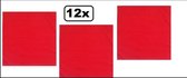 12x Zakdoek uni rood 55x55cm - zakdoeken thema feest festival bandana kleur
