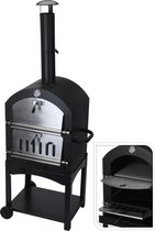 MaxxGarden Pizza oven - Smoker barbecue houtskool 45 x 65 x 158cm