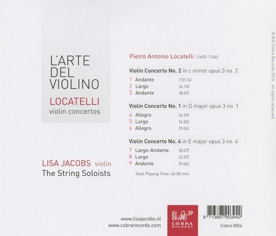Lisa The String Soloists Jacobs - L'Arte Del Violino