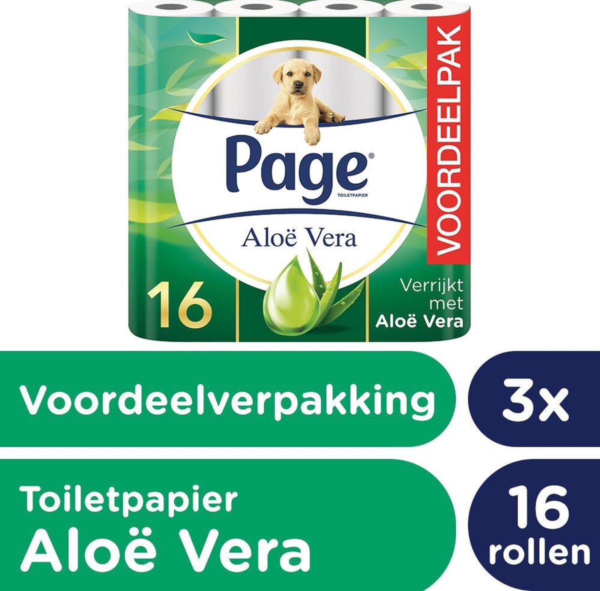 Page Aloë Vera Toiletpapier - 3x 16 rollen - Voordeelverpakking | bol.com