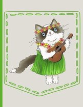 Hawaiian Cat Playing Guitar Pocket