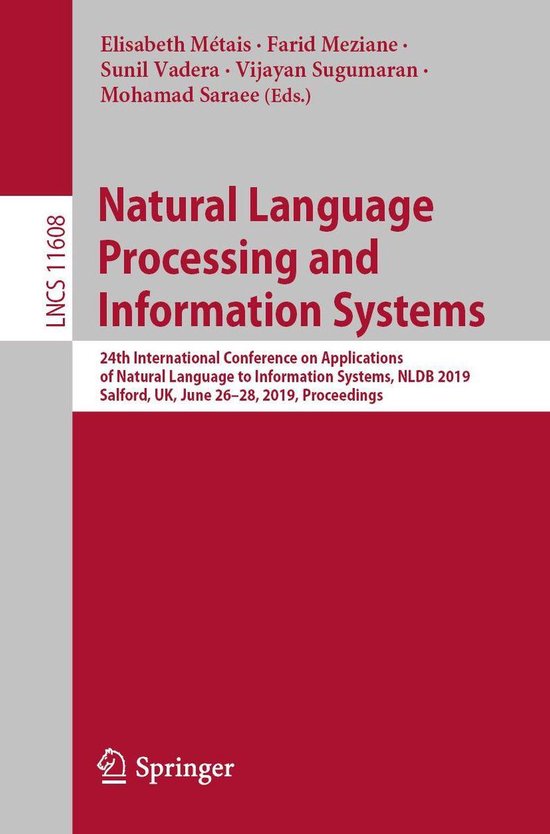 Springer Nature Proceedings Computer Science - Natural Langu ... - cover