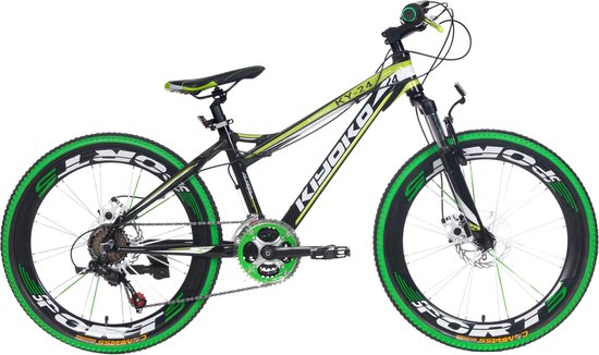 Kiyoko 2455 - Kinder Mountainbike - 24 Inch - Jongens - Zwart / Groen | bol