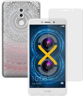 MP Case glasfolie tempered screen protector gehard glas voor Huawei Honor 6X (2016) + Gratis Mandala design TPU case hoesje voor Huawei Honor 6X (2016)