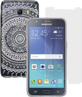 MP Case glasfolie tempered screen protector gehard glas voor Samsung Galaxy J5 2016 + Gratis Indio design TPU case hoesje voor Samsung Galaxy J5 2016