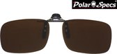 Polar Specs® 37x132 mm. Aluminium Opklapbare Voorhanger – Clip on Zonnebril – Brilclip – Voorzetbril – Polarized Brown – Unisex