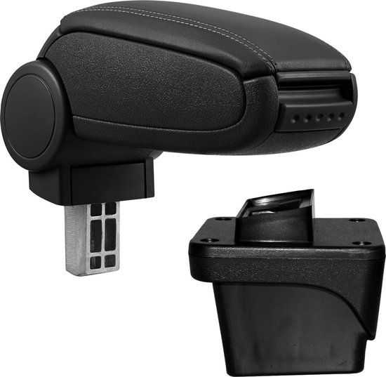 Accoudoir Volkswagen Polo VI simili cuir noir avec coutures noires