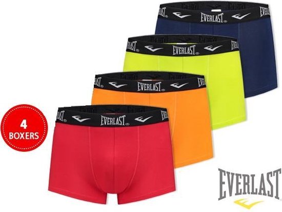 4 x Everlast boxershorts Kleuren (Rood, Oranje, Groen, Donkerblauw) Maat XL  | bol.com