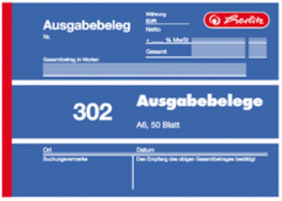 herlitz formulierboek uitgavenbon 302, DIN A6, roze, 50 vel