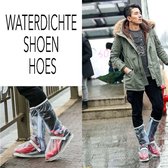 Lange, regenhoes voor schoenen of laarzen.  -Reflecterende veiligheids strook -Sterke waterdichte stof. Maat 44/45 - transparant