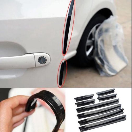 8 Auto Bumper Deur strips beschermers - Stootstrips - Autodeur beschermer - Bescherm je autodeur tegen krassen en stoten - Zwart