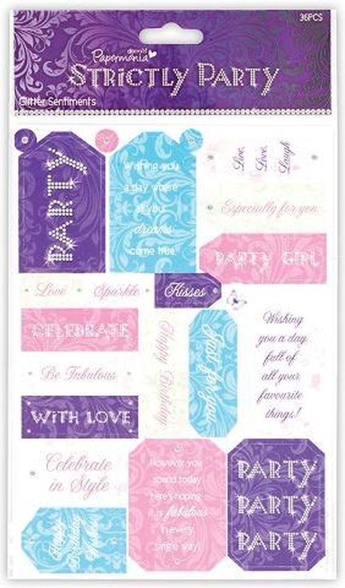 Glitter Sentiments - Strictly Party (36pcs)
