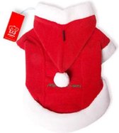 Puppia kerstmantel rood :omtrek nek: 37 cm, borstomtrek, 60 cm, lengte: 40 cm