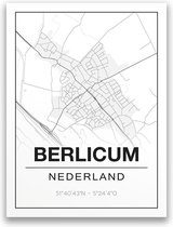 Poster/plattegrond BERLICUM - 30x40cm