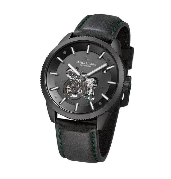 Alpha Sierra Heartbeat G103 Zwart Groen Herenhorloge O 43.5mm bol