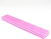 Finisher Spons Vijl - Recht Model - 100/180 grit - Roze - verpakt per 10 stuks - voor het afwerken van kunstnagels