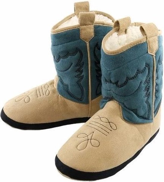 verpleegster berouw hebben idee Blauwe cowboylaars sloffen/pantoffels voor dames XXL (43-46) | bol.com