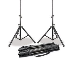 Luidspreker standaard - Vonyx set van 2x speaker standaard in tas - max. hoogte 175cm - Max. gewicht 30kg - Zwart Luidspreker standaard - Vonyx set van 2x speaker standaard in tas - max. hoogte 175cm - Max. gewicht 30kg - Zwart
