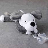 Speenknuffel Hondje, eco - vriendelijk, Speenknuffel pluche - Speenkoord pluche - Puppy Pacifier Holder with Detachable Plush Stuffed Animal Toy, (EXCLUSIEF SPEEN)