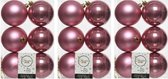 18x Boules de Noël synthétiques vieux rose 8 cm - Mat / brillant - Boules de Noël en plastique incassables - Décorations d'arbre de Noël vieux rose