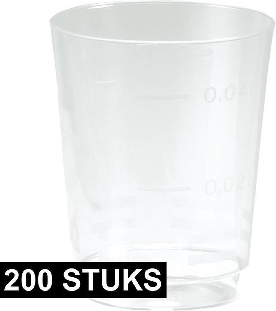 200x Plastic shotglazen borrelglazen transparant doorzichtig 49 ml Voordelige wegwerp borrelglaasjes shotjes glazen